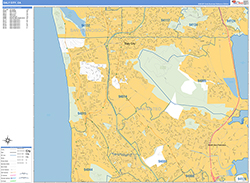 Daly City Wall Map Basic Style 2026